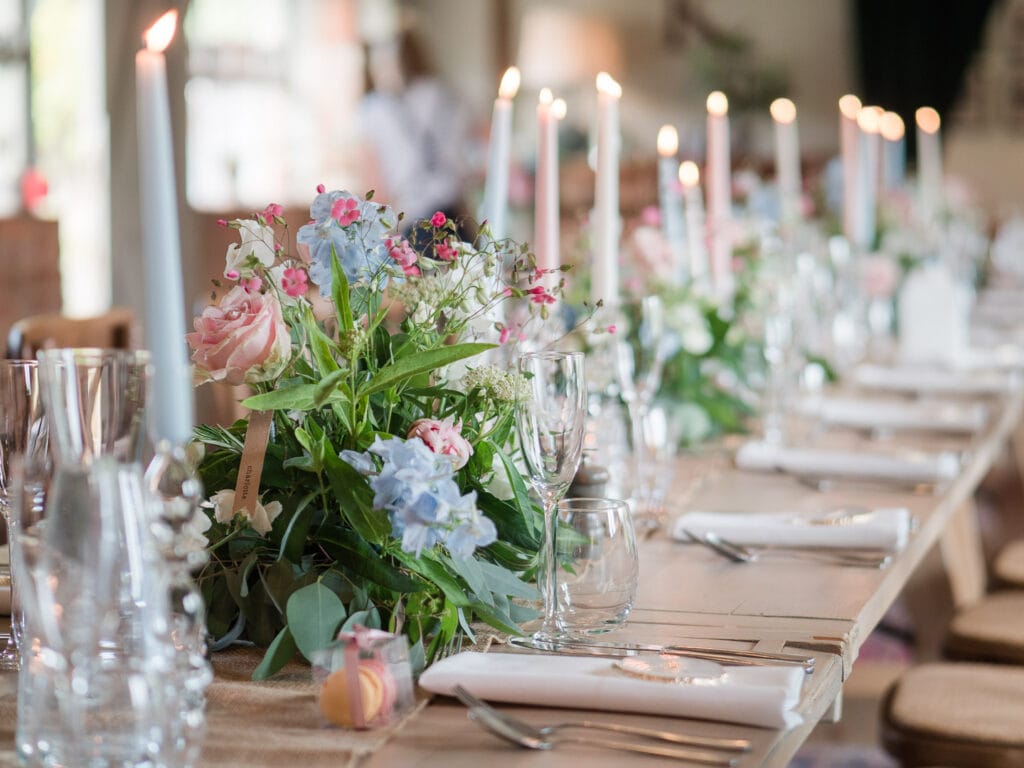 Beautiful pastel florals at Kimbridge Barn