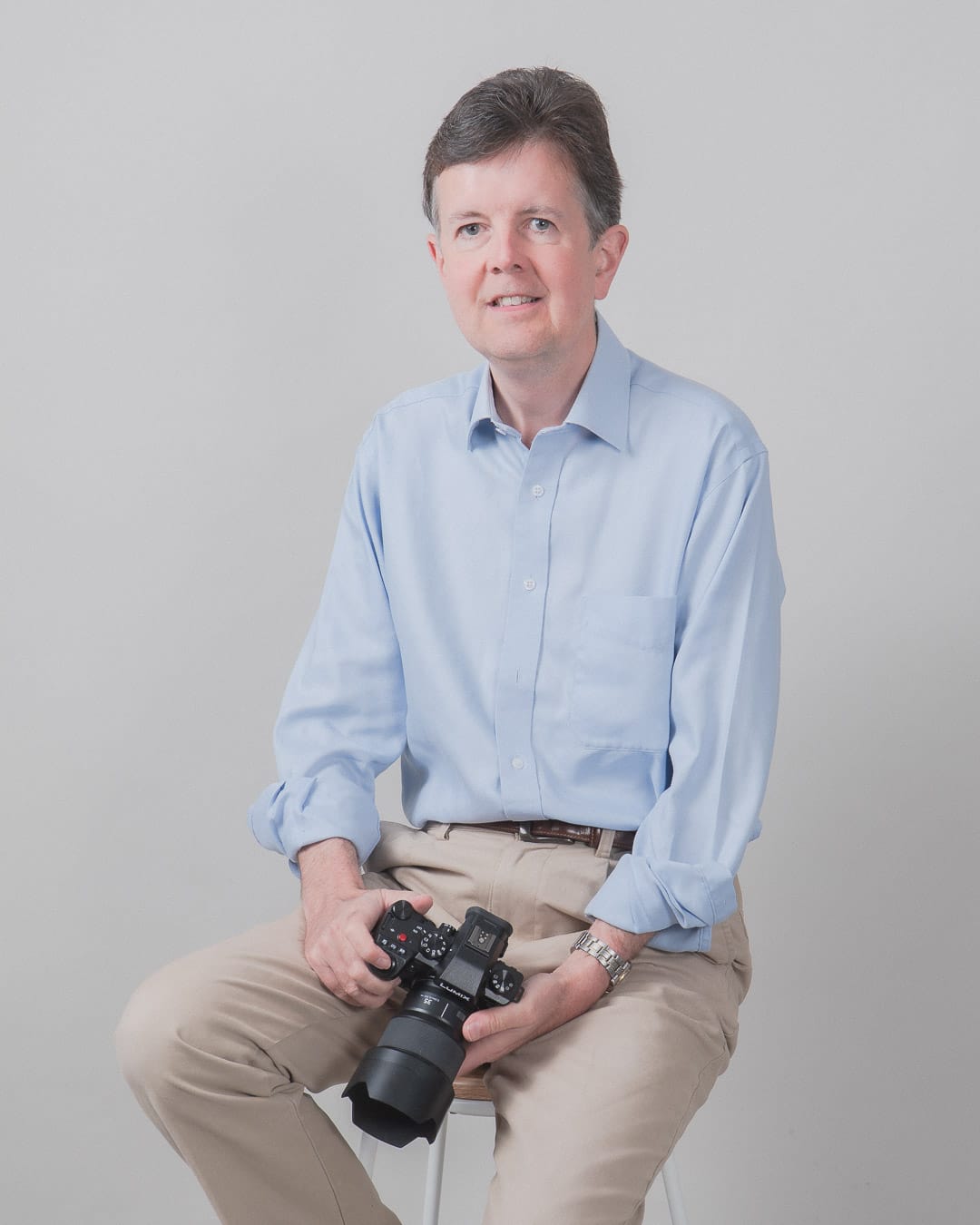 Dom Brenton, wedding photographer, with camera